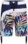 Kam Jeans 3018 Panelled Floral Swimshorts Navy - Uimashortsit - Miesten uimahousut isot koot