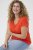 Kaffe Curve Jena V-Neck T-Shirt Grenadine Red - T-paidat - 