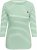 Kaffe Curve Lia Boatneck 3/4 T-Shirt Chalk/Bright Green - Naisten paidat ja topit isot koot - 