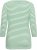Kaffe Curve Lia Boatneck 3/4 T-Shirt Chalk/Bright Green - Naisten paidat ja topit isot koot - 