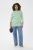 Kaffe Curve Lia Boatneck 3/4 T-Shirt Chalk/Bright Green - Naisten paidat ja topit isot koot - 