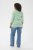 Kaffe Curve Lia Boatneck 3/4 T-Shirt Chalk/Bright Green - Naisten paidat ja topit isot koot - 