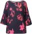 Ulla Popken Botanical Print Cold Shoulder Top Black - T-paidat - 