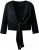 Ulla Popken Versatile Surplice Wrap Tie Hem Bolero Top Black - T-paidat - 