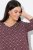Ulla Popken 3/4 Sleeve Geometric Graphic Tee Plum - T-paidat - Naisten t-paidat