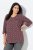 Ulla Popken 3/4 Sleeve Geometric Graphic Tee Plum - T-paidat - Naisten t-paidat