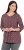 Ulla Popken 3/4 Sleeve Geometric Graphic Tee Plum - T-paidat - 