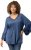 Ulla Popken Trumpet Sleeve Cold Dyed Tee Dove Blue - Painetut T-paidat naisille - 