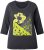 Ulla Popken Graphic Patch Print 3/4 Sleeve T-Shirt Black - T-paidat - 
