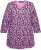 Ulla Popken Floral 3/4 Sleeve V-Neck A-Line Tee Amethyst - T-paidat - 