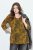 Ulla Popken Animal Print 3/4 Sleeve V-Neck Tee Neon Orange - T-paidat - Naisten t-paidat