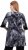 Ulla Popken Velvet Peacock Feather 3/4 Sleeve Tunic Blouse Black - T-paidat - 