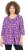 Ulla Popken Snowflake Print 3/4 Sleeve A-Line Tee Dark Purple - Painetut T-paidat naisille - 
