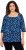 Ulla Popken Scribble Print Square Neck 3/4 Sleeve Tee Navy - Painetut T-paidat naisille - 