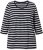 Ulla Popken Striped 3/4 Sleeve A-Line Tee Black - T-paidat - 