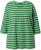 Ulla Popken Striped 3/4 Sleeve A-Line Tee Apple Green - T-paidat - 