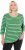 Ulla Popken Striped 3/4 Sleeve A-Line Tee Apple Green - T-paidat - 
