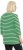 Ulla Popken Striped 3/4 Sleeve A-Line Tee Apple Green - T-paidat - 