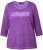 Ulla Popken UNIQUE Embroidered 3/4 Sleeve Tee Purple - T-paidat - 