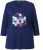 Ulla Popken Casual Mood Floral V-Neck Tee Navy - T-paidat - 