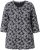 Ulla Popken Graphic Flower A-Line 3/4 Sleeve Tee Black - T-paidat - 