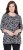 Ulla Popken Graphic Flower A-Line 3/4 Sleeve Tee Black - T-paidat - 