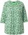 Ulla Popken Graphic Flower A-Line 3/4 Sleeve Tee Apple Green - T-paidat - 