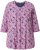 Ulla Popken Graphic Flower A-Line 3/4 Sleeve Tee Pink - T-paidat - 