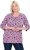 Ulla Popken Graphic Flower A-Line 3/4 Sleeve Tee Pink - T-paidat - 