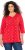 Ulla Popken Minimal Floral Print 3/4 Sleeve Tee Neon Red - Painetut T-paidat naisille - 