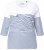 Ulla Popken Paper Boat Print 3/4 Sleeve Tee Snow White - Painetut T-paidat naisille - 