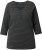 Ulla Popken Glitter Stripe 3/4 Sleeve Tee Anthracite - Painetut T-paidat naisille - 