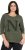 Ulla Popken Textured Lettering 3/4 Sleeve Tee Olive - Painetut T-paidat naisille - 