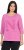 Ulla Popken Textured Lettering 3/4 Sleeve Tee Pink - Painetut T-paidat naisille - 