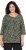 Ulla Popken Pleated Floral Print 3/4 Sleeve Tee Pond Green - Painetut T-paidat naisille - 