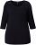 Ulla Popken Flower Epaulet 3/4 Sleeve Top Black - Painetut T-paidat naisille - 