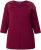 Ulla Popken Flower Epaulet 3/4 Sleeve Top Dark Cherry Red - Painetut T-paidat naisille - 