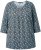 Ulla Popken Graphic Print Pleated 3/4 Sleeve Tee Atlantic Blue - T-paidat - 