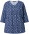 Ulla Popken Graphic Print Pleated 3/4 Sleeve Tee Blue - T-paidat - 