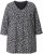 Ulla Popken Snowflake Print 3/4 Sleeve Tee Black - T-paidat - 