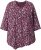 Ulla Popken Ribbon Print 3/4 Sleeve Asymmetric Tee Plum - Painetut T-paidat naisille - 