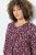 Ulla Popken Ribbon Print 3/4 Sleeve Asymmetric Tee Plum - Painetut T-paidat naisille - Printti-t-paidat naisille