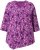 Ulla Popken Ribbon Print 3/4 Sleeve Asymmetric Tee Light Plum - Painetut T-paidat naisille - 