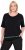 Ulla Popken Classic Fit Half-Sleeve Crew Neck T-shirt With Hem Inscription Black - Painetut T-paidat naisille - 