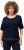 Ulla Popken Classic Fit Half-Sleeve Crew Neck T-shirt With Hem Inscription Navy Blue - Painetut T-paidat naisille - 