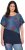 Ulla Popken Quick Drying Geometric Print Short Sleeve Tee Navy Blue - Painetut T-paidat naisille - 