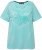 Ulla Popken Palm Tree Embroidered Tee Turquoise Green - Painetut T-paidat naisille - 