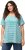 Ulla Popken Palm Tree Embroidered Tee Turquoise Green - Painetut T-paidat naisille - 