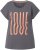 Ulla Popken LOVE Short Sleeve Graphic Tee Graphite Grey - Painetut T-paidat naisille - 