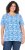 Ulla Popken Coral Reef Printed Short Sleeve V-Neck Tee Teal Blue - Painetut T-paidat naisille - 